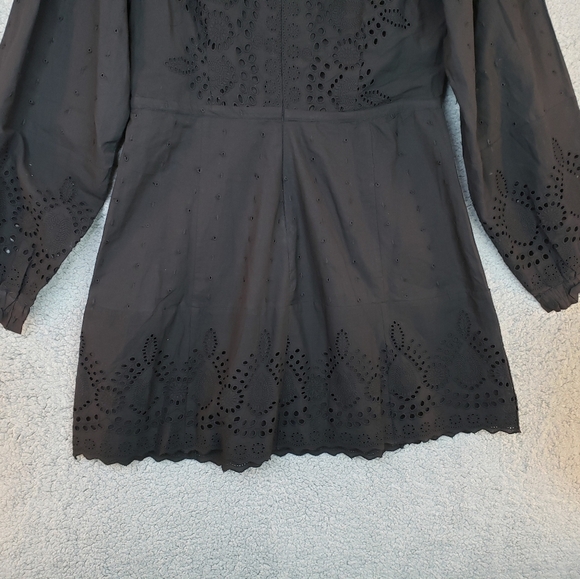 Walter Baker Hannah Black Eyelet Waist Cut Out Cotton Mini Dress Sz XL. - Picture 11 of 16